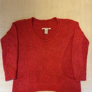 Coral Women's Cropped Pullover Sweater with Scoop Neck